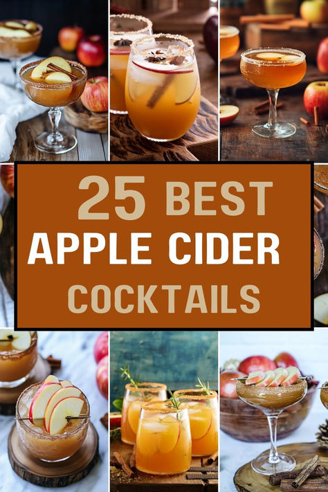 25 Delicious Apple Cider Cocktails for Fall Parties Fall Flavor Cocktails, Light Fall Cocktails, Fall Batch Cocktail Recipes, Drinks With Apple Cider, Apple Cider Cocktails, Autumn Cocktails, Cider Cocktail Recipes, Infused Drinks, Batch Cocktail Recipe