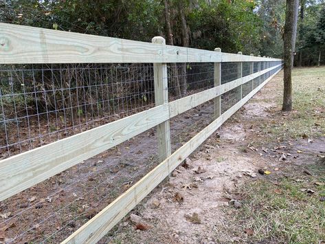 Backyard Garden Aesthetic, Ranch Rail Fence, Property Fence, Diy Fences, Diy Fence Ideas, Homesteading Inspiration, Backyard Fencing, Farm Fencing, Livestock Fence