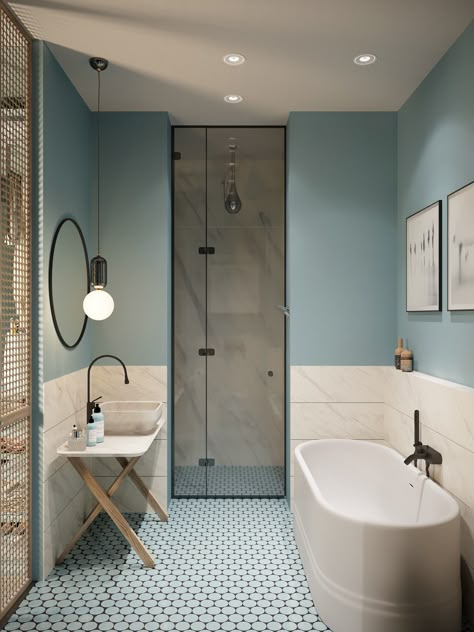 Pinterest Bathroom, Drømme Bad, Design Interior Baie, Light Blue Bathroom, Decor Baie, Bathroom Color, Trendy Bathroom, Blue Bathroom, Entertainment Room