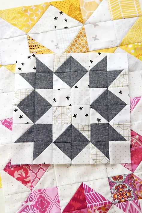 Old Time Quilt Patterns, Modern Quilting Tutorials, Modern Quilt Blocks, Quilt Block Patterns Free, Quilt Square Patterns, Star Quilt Blocks, Star Quilt Patterns, Quilt Block Tutorial, Triangle Quilt