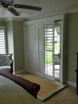 Sliding Glass Door Shutters Design Ideas, Pictures, Remodel, and Decor Sliding Glass Door Shutters, Shutters For Sliding Glass Doors, Shutters Design, Door Shutters, Sliding Door Window Treatments, White Shutters, Door Window Treatments, Door Coverings, Sliding Glass Doors