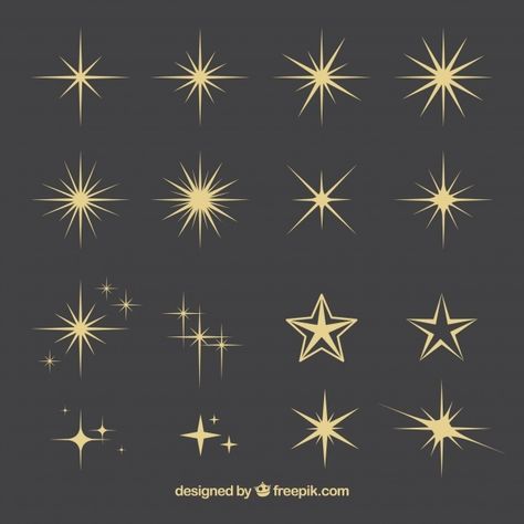 Star collection Premium Vector | Premium Vector #Freepik #vector #abstract #star #sky #ornaments Fancy Star Tattoo, Vintage Star Tattoo, Tattoo Diy, Kunst Tattoos, Star Tattoo Designs, Sparkle Design, Butterfly Tattoos, Celtic Tattoos, Diy Tattoo