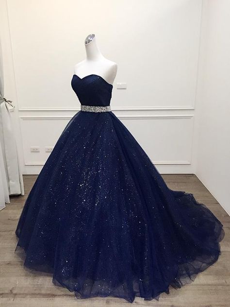 Navy Blue Ball Gown, Navy Blue Party Dress, Party Dress Blue, Sequins Prom Dress, Blue Formal Dress, Navy Blue Prom Dresses, Blue Ball Gowns, Long Party Dress, Prom Dress Ideas