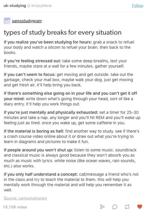 Study Time Breaks, Things To Do During A Study Break, Things To Do On A Study Break, How To Take Breaks When Studying, What To Do On A Study Break, What To Do In Your Study Break, Study Breaks Ideas, Things To Do On Study Breaks, 1 Hour Study Plan