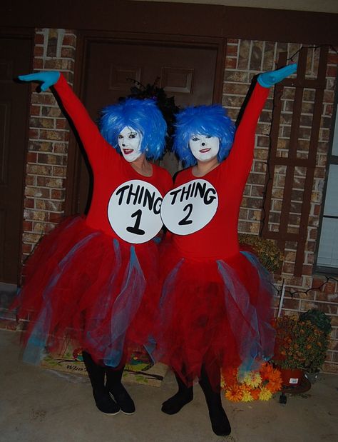 Halloween costume ....Thing one Thing Two Thing One Thing Two Costume, Thing One Thing Two, Dr Seuss Birthday Party, Thing One, Dr Seuss Birthday, Pep Rally, Diy Costume, Dr Suess, Cat Hat