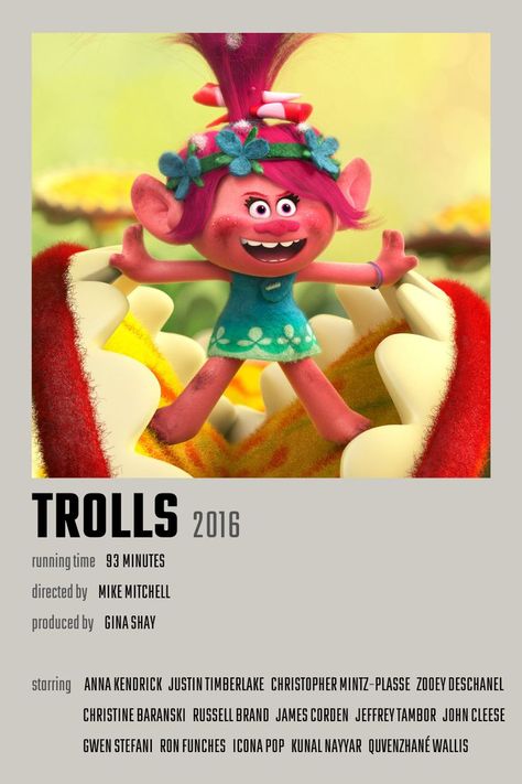 Trolls Movie Poster Quvenzhané Wallis, Japanese Animated Movies, Trolls Movie, Great Movies To Watch, Poster Boys, Cartoon Posters, Picture Collage Wall, Family Movies, Japanese Animation