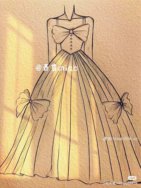 Complicated Dresses Designs, Cartoon Dress Drawing, Model Drawing Dress, Dress Design Sketches Simple, Wedding Dress Sketches Illustration, Christmas Dress Drawing, Outfit Sketches, Dresses Drawing, Costume Design Sketch