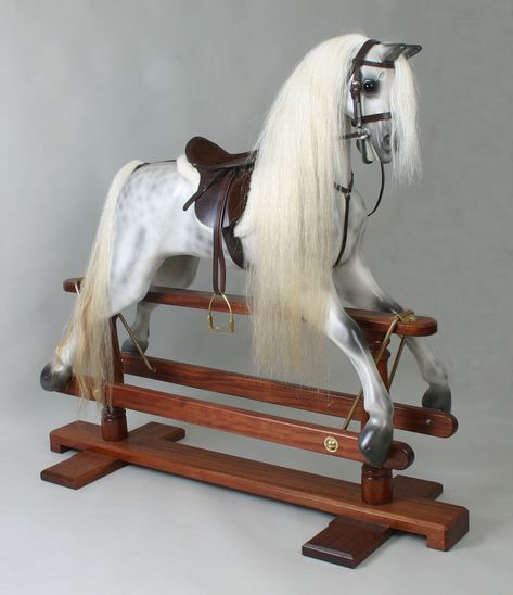 Kensington Dapple Grey rocking horse. I know I'm to old for one of these but I yearn to own one. Antique Rocking Horse, Wood Rocking Horse, Rocking Toy, Wooden Rocking Horse, Hobby Horses, Antique Horse, Rocking Horses, Riding Toys, Wooden Horse