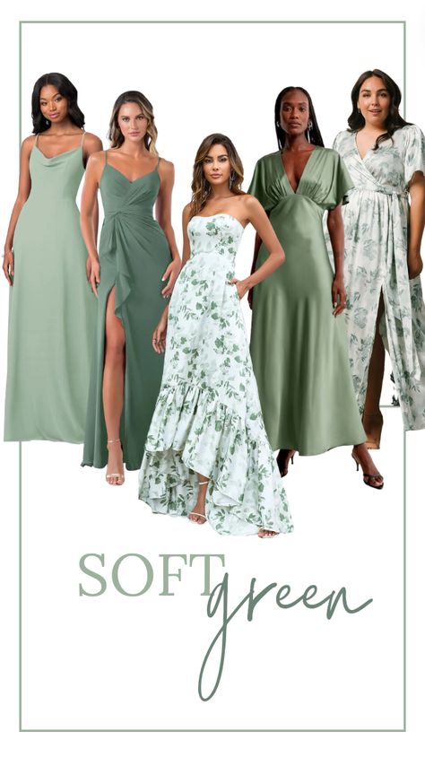 BRIDESMAID DRESS INSPIRATION — byskylerolson Green Pattern Bridesmaid Dresses, Azazie Bridesmaid Dresses Mix And Match, Green Mix And Match Bridesmaid Dresses, Mixed Green Bridesmaid Dresses, Pale Blue Bridesmaid Dresses, Bridesmaid Dress Inspiration, Mix And Match Bridesmaid Dresses, Green Wedding Dress, Bridgerton Wedding