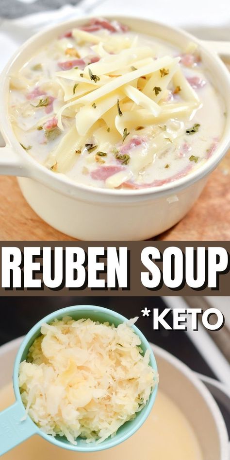 Reuben Soup, Keto Reuben, Soup Keto, Low Carb Soup Recipes, Reuben Sandwich, Keto Soup, Low Carb Soup, Keto Cooking, Keto Recipes Dinner