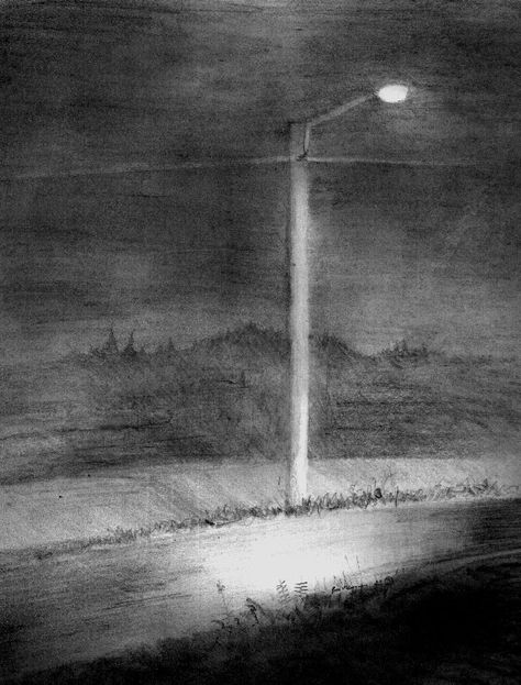 Street Light Drawing Pencil, Pencil Project, Diwali Drawing, Light Tattoo, Charcoal Art, Beautiful Dark Art, Street Lamp, Amazing Art Painting, Charcoal Drawing