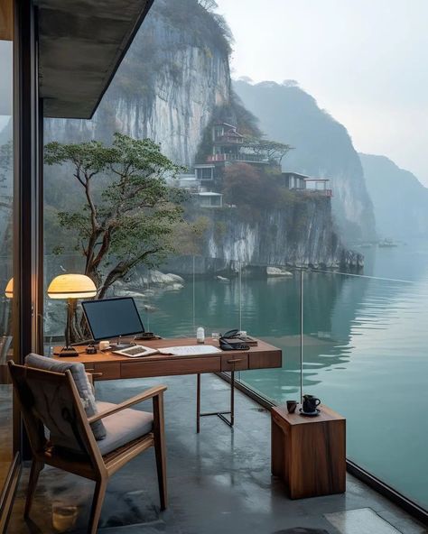 Office With A View, Halong Bay, Terrace Design, Resort Style, Meeting Room, Luxury Life, Dream Home Design, Luxury House, Pisa