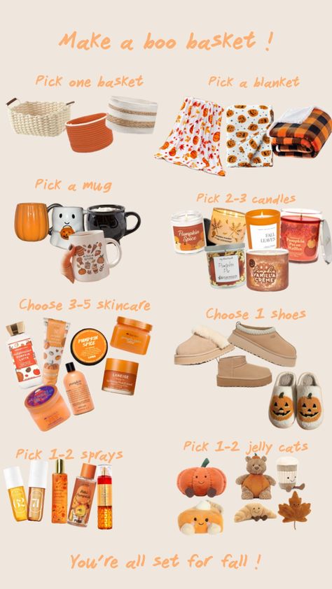 Aesthetic Boo Basket Ideas, Make Your Own Boo Basket, Birthday Boo Basket Ideas, Aesthetic Boo Basket, Boo Basket For Bestie, Boo Basket Halloween, Boo Baskets For Best Friend, Birthday Boo Basket, Friend Boo Basket Ideas