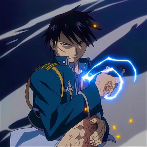 Roy Mustang, Full Metal, Fullmetal Alchemist, Anime Character, Mustang, Black Hair, Hair, Anime, Blue