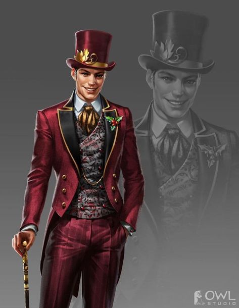 Circus Ringmaster, Steampunk Characters, Circus Characters, Roleplay Characters, Cyberpunk Character, Red Suit, Arte Fantasy, Urban Fantasy, Character Creation