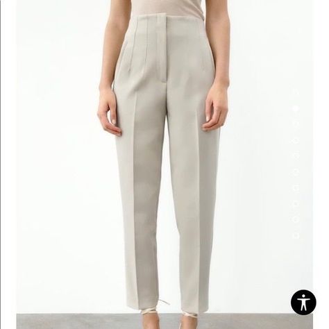 [CommissionsEarned] Check Out This Listing I Just Found On Poshmark: Zara High Waisted Trousers. #Shopmycloset #Poshmark #Shopping #Style #Pinitforlater #Zara #Pants #zarawomenpantscasual Zara Pants Trousers, Red Dress Pants, Side Pants, Oyster White, Women Casual Pants, Zara Jumpsuit, Elastic Waist Dress, Special Clothes, Jumpsuit Trousers