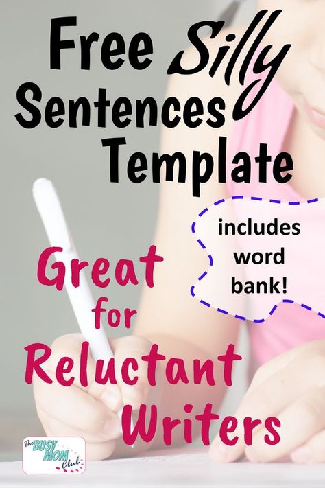 FREE Silly Sentences Printable Activity for Reluctant Writers - Homeschool Giveaways Learning Inspiration, Esl Ideas, Writing Skill, Notebooking Pages, Sentence Activities, Silly Sentences, Homeschool Worksheets, Homeschool Writing, Homeschooling Resources