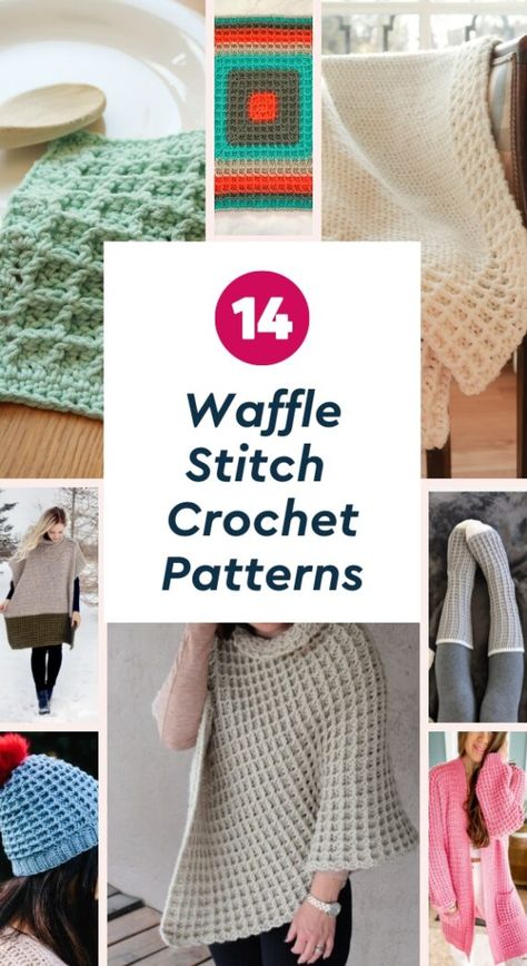 The waffle stitch is a classic crochet stitch that makes a timeless gorgeous texture. It's used a lot in waffle stitch crochet blankets but did you know you can also use it for dishcloths, shawls, home decor and even garments? Discover new ways to use the waffle stitch through these 14 beautiful waffle stitch crochet patterns. Diy Gift Packaging Ideas, Waffle Stitch Crochet Pattern, Waffle Stitch Crochet, Diy Gift Packaging, Gift Packaging Ideas, Crochet Blanket Stitch, Easy Crochet Socks, Stitch Crochet Pattern, Crochet Waffle