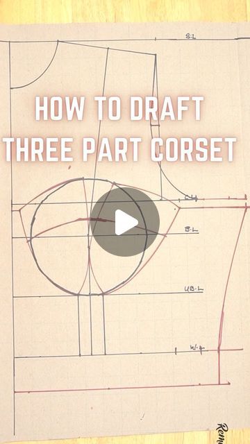 Corset Drafting Tutorial, Funnel Corset Pattern, Corset Drafting Pattern, How To Draft A Corset Pattern Tutorials, Conical Corset, Corset Pattern Tutorial, Corset Stitching, Corset Pattern Drafting, Corset Tutorial