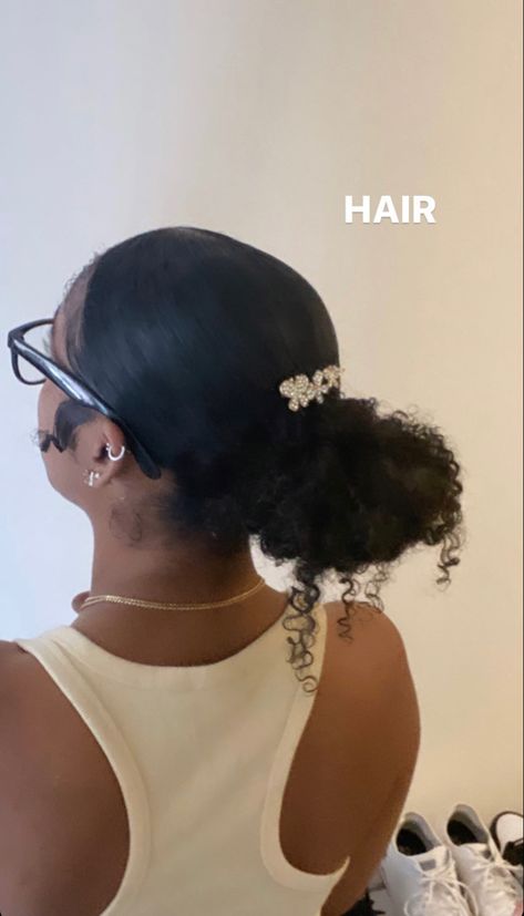 Multi Hairstyles, Slick Back Bun Natural Hair, Hairstyle Ideas Easy, Straightening Natural Hair, Quick Natural Hair Styles, Braided Hairstyle, Girls Natural Hairstyles, Dyed Natural Hair, Protective Hairstyles Braids