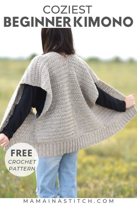 Sleeveless Cardigan Crochet Pattern, Free Crochet Kimono Patterns, Trendy Crochet Clothes Patterns, Rectangle Cardigan – Free Beginner Crochet Sweater Pattern, Easy Crochet Ruana Pattern Free, Easy Crochet Kimono Pattern Free, Easy Shrug Crochet Pattern, Kimono Crochet Pattern Free, Crochet Gilet Pattern