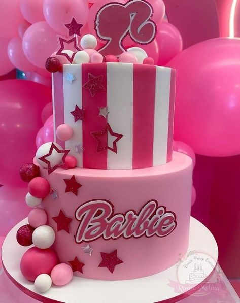 Barbie Cakes For Girls Birthday Kids, Barbie Doll Cake Design, Barbie Party Cake, Barbie Birthday Party Cake, Barbie Cake Birthday, Barbie Cake Ideas, Doll Cake Design, Barbie Pasta, Barbie Themed Cake