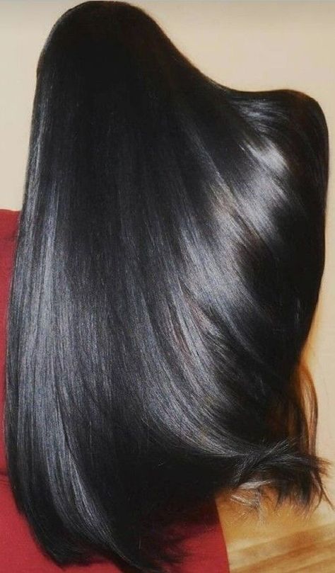 Thick Hair Indian, Indian Hair Aesthetic, Long Straight Hair Aesthetic, Glossy Black Hair, Blue And Black Braids, Black Braids Hairstyles, Hairstyle Black Hair, Shiny Black Hair, Black Hair Types