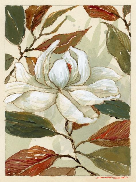 Magnolia Painting, Magnolia Paint, Artfully Walls, Artist Wall, Gallery Wall Decor, High Relief, Journal Design, Studio Art, Bedroom Art