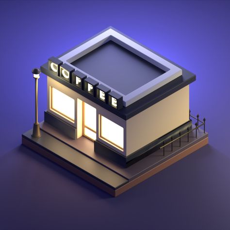 Blender Isometric, Architecture Drawing Art Buildings, Blender Architecture, Blender Ideas, Blender Art, Blender Scene, Art Buildings, 3d Reference, Simple Building