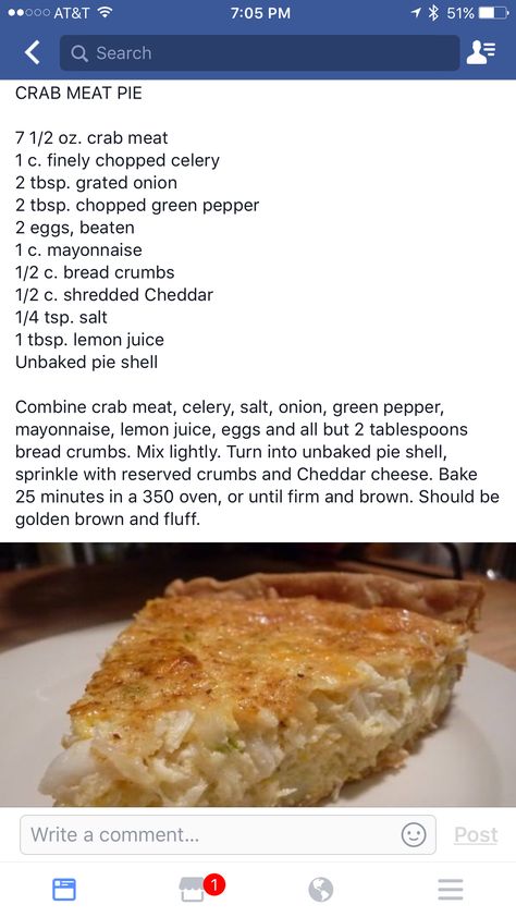 Crab Pie Recipe, Crab Pie, Kfc Chicken Recipe, Crab Cake Recipes, Crab Salad Recipe, Crab Dishes, Spice Blends Recipes, Crab Recipes, How To Cook Fish