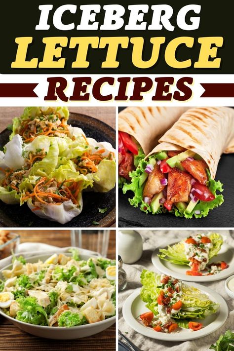 Recipes With Iceberg Lettuce, Ice Burg Lettuce Recipes, Head Of Lettuce Recipes, Ice Berg Lettuce Recipes, Head Lettuce Salad Recipes, Iceberg Lettuce Salad Ideas, Salads With Iceberg Lettuce, Ice Berg Lettuce Salad, Iceburgers Lettuce Salad Recipes