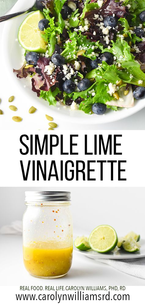 Lime Salad Dressing, Lime Salad, Marinade For Chicken, Easy Salad Dressing Recipes, Salad Dressing Recipe, Easy Salad Dressing, Simple Vinaigrette, Lime Recipes, Lime Vinaigrette