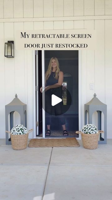 Nicole Boyle on Instagram: "Comment link! Run! My retractable screen door just restocked. You guys sold this out last time I shared it, and it’s finally restocked after being sold out for over a month. Just in time for your Spring and Summer porch." Retractable Screen Door, Retractable Screen, Summer Porch, Screen Door, Just In Time, A Month, In Time, Porch, Screen