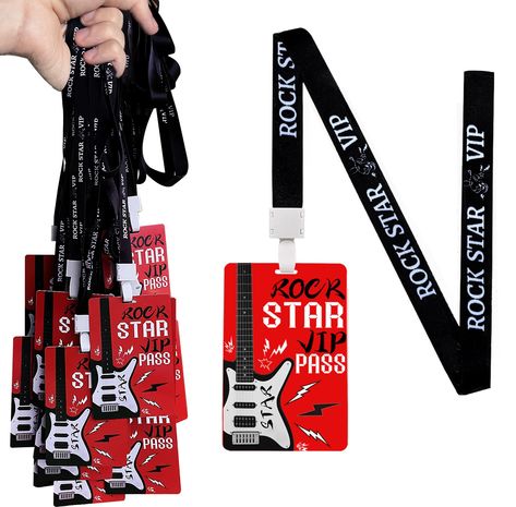 PRICES MAY VARY. Enjoy the Fun: Wear these unique rock star invitations and let the good times roll! Your guests and friends will love receiving these special VIP Pass Cards for your wild party. Abundant Quantity: This package includes 10 lanyards, 10 VIP pass tickets, providing plenty for family and friends to enjoy together. Premium Quality: Durable PVC material, these card holders offer excellent waterproof protection, keeping your cards clean, and secure. Ideal Size: The VIP pass card measur Star Themed Birthday Party, Rock Star Party, Vip Pass, Star Party, Themed Birthday Party, Rock Star, Birthday Party Supplies, Birthday Party, Party Supplies