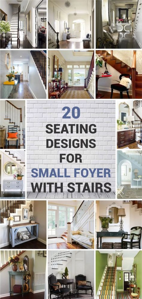 20 Seating Designs for Small Foyer with Stairs - Matchness.com Stair Entryway Ideas Small Spaces, Small Foyer Staircase Entryway, Foyer Ideas Entryway With Stairs, Entryway Ideas With Stairs Entry Foyer, Foyer Ideas Entryway Stairs, Foyer Seating Ideas, Foyer With Stairs Entryway, Small Foyer Ideas Entryway, Foyer Seating