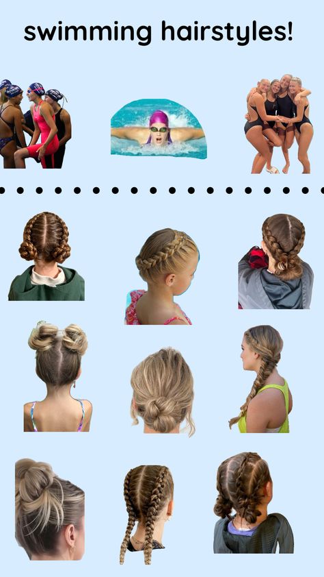 @xXthe1and0n1y_KatXx swimming hairstyles! #swimminghairstyles #swimming #hairstyles #fyp #slay #blowup #preppy Swimming Hairstyles, Swimming, Hairstyles, Hair Styles