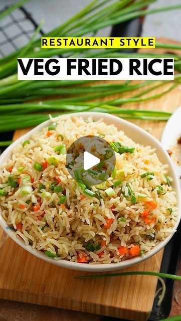 Vismai Food on Instagram: "Restaurant Style Veg Fried Rice!!!  Hello Foodies!!! Did you know making restaurant style Veg Fried Rice is so easy which can be made in minutes at home? To achieve the best just follow the tips and measurements!!!   Ingredients:  1 cup (185gms) Basmati Cooked Oil- 3 tbsp 3 tbsp Carrot choppings 3 tbsp French beans choppings 1 tsp Aromat Powder/Ajinomoto 1 tsp White Pepper Powder 1 tsp Black Pepper Powder 1/2 tsp Sugar Salt 1 tsp Vinegar 1 tsp Light Soya Sauce Small fist Spring Onion choppings  Method: Heat the oil on High Flame Toss Carrots and Beans only on high flame for 2 mins Add the cooked rice and the remaining ingredients and toss well on High Flame #vegfriedrice #rice #vegfriedricerecipe #restaurantstylevegfriedrice #ricerecipes #vismaifoodvegfriedrice # Onion Rice Recipe Indian, Veg Fried Rice Recipe Indian, Rice Recipes Vegetarian, Veggie Fried Rice Recipe, Restaurant Style Fried Rice, Fried Rice Recipe Indian, Onion Rice Recipe, Veg Fried Rice Recipe, Veg Fried Rice