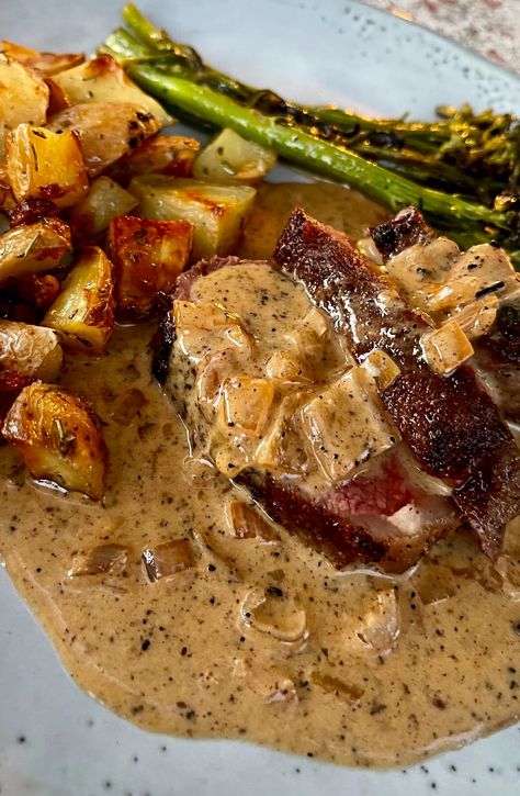 Joe's Shallot Steak Sauce New York Steak Recipe, Steak With Rosemary, Roasted Potato Recipe, Rosemary Butter, Granulated Garlic, Pan Seared Steak, Beef Steak Recipes, Roasted Potato, Condiment Recipes