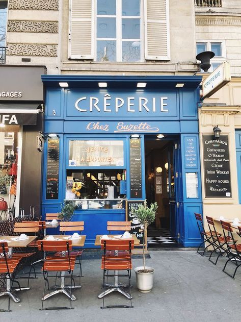 Crepe Shop Interior Design, Creperie Design Ideas, Creperia Ideas, Crepe Cafe, Crepe Shop, Paris In The Spring, Bistro Interior, 2 Daughters, French Crepes