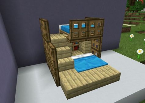 Minecraft Bunk Bed Designs, Bunk Beds Minecraft, Minecraft Double Bed Ideas, Minecraft Bunk Bed Ideas, Bunk Bed Minecraft, Minecraft Bunk Bed, Double Bunk Bed, Minecraft Bedding, Minecraft Light