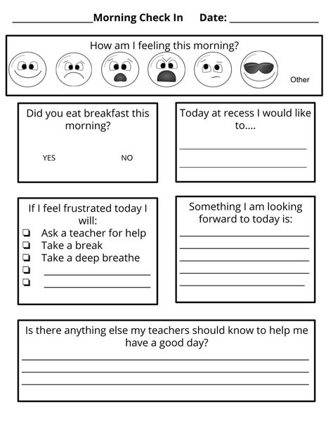 Customizable Morning and Afternoon Check-Ins to help support our challenging students. A SEL Must! Especially Elementary TPT Store Check In Check Out Forms Elementary Behavior, Sel Morning Check In, Student Check In Board, Check In Sheets For Students, Check Ins For Students, Sel Check In For Students, Student Check In Ideas, Sel Check In Questions, Feelings Check In Worksheet