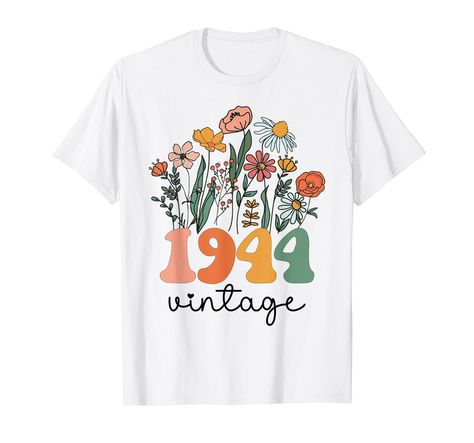 PRICES MAY VARY. Lightweight, Classic fit, Double-needle sleeve and bottom hem Festival T Shirts, T Shirt Image, Women Birthday, Floral Tee, Festival Design, Birthday Woman, Fashion Toys, Old Vintage, Luxury Store