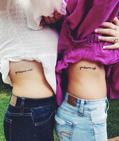 Keep Me Wild Tattoo, Matching Tattoos Sister, Dainty Matching Tattoos, Jewlery Tattoo, Matching Tattoos Sisters, Tattoos Sisters, Sister Tats, Tattoo Dainty, Pair Tattoos