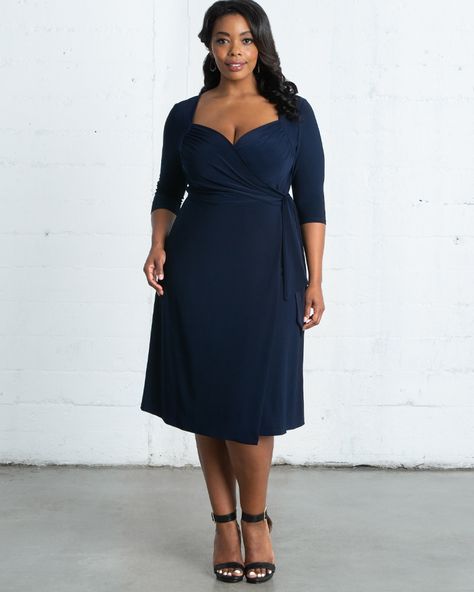 You can never have enough wrap dresses. The uber flattering silhouette of our Sweetheart Knit Wrap Dress gets an update with this feminine sweetheart neckline cocktail dress. Incredibly versatile, this one cocktail dress can grace your curves at weddings, dinner dates, graduations or any other of your special occasions. Pair this plus size knit wrap dress with classic pumps or strappy sandals and finish with a clutch for a sophisticated chic yet effortless look. Available exclusively in women’s Winter Cocktail Attire, Formal Wrap Dress, Formal Wrap, Wedding Guest Outfits, Winter Wedding Guest Dress, Fall Wedding Guest, Dinner Dates, Plus Size Gowns, Knit Wrap Dress