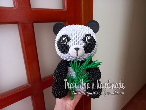 Origami Panda, Origami Bear, Panda Stuff, Panda Cute, Bear Cute, 3d Origami, Tutorial Video, Cute Panda, Cute Bear