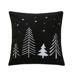 Black And White Trees, Embroidered Trees, Star Bedding, Star Accessories, Northern Star, White Trees, Christmas Landscape, Christmas Forest, Star Tree