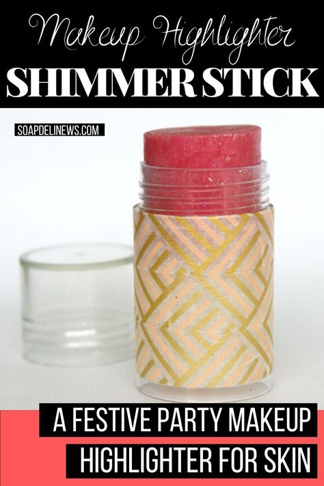 This DIY makeup highlighter shimmer stick is perfect for your party makeup ideas. Make DIY shimmer stick recipe with super sparkle glitter to use as a festive party makeup highlighter to complete your holiday party looks. These sparkling beauty sticks can be applied to your face, lips and body for a shimmering effect wherever you want! Keep them simple or dress them up with fragrance and a hint of color. #shimmersticks #beauty #partymakeup Diy Highlighter Makeup, Party Makeup Ideas, Holiday Party Looks, Holiday Party Makeup, How To Make Glitter, Natural Skincare Recipes, Natural Beauty Makeup, Makeup Highlighter, Natural Beauty Care