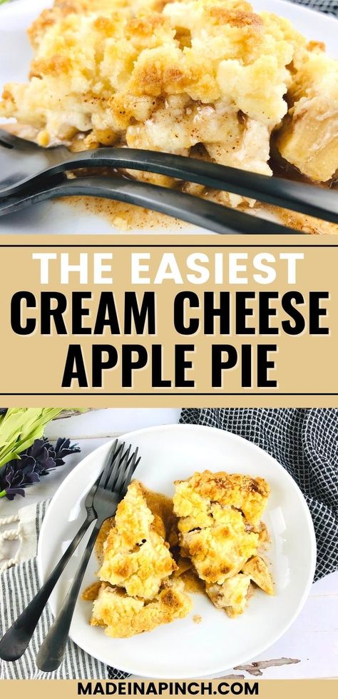 Easy Apple Cream Cheese Desserts, Apple Cream Cheese Pie Recipe, Apple Dessert With Cream Cheese, Apples And Cream Cheese Recipes, Cream Cheese Apple Crisp, Cream Cheese And Apple Pie Filling, Apple And Cream Cheese Recipes, Cream Cheese Apple Pie Recipe, Apple Cream Cheese Dessert