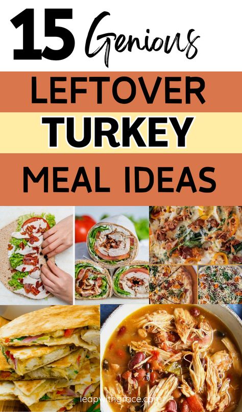 15 Delicious Leftover Turkey Ideas: Creative Recipes to Try - Leap With Grace Leftover Turkey Broth, Leftover Turkey Recipes Sandwich, Turkey Recipes Thanksgiving Leftovers, Recipes With Turkey Lunch Meat, What To Make With Leftover Turkey Meat, Leftover Turkey Healthy Recipes, Dinner Ideas With Leftover Turkey, Recipes With Sliced Turkey, Leftover Turkey Freezer Meals