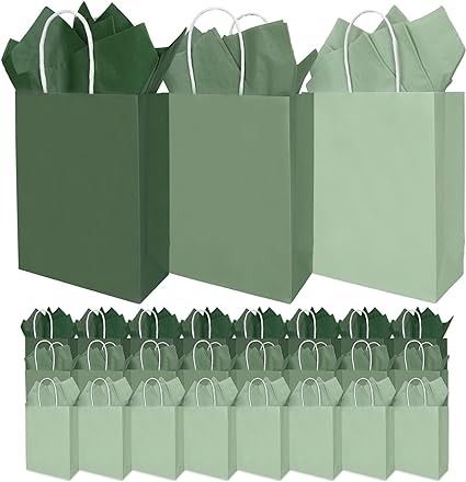 Amazon.com: AnyDesign 36 Pack Sage Green Paper Gift Bags 3 Colors Party Favor Bags with Handles and Tissue Paper Colorful Wrapping Bags for Baby Shower Birthday Party Supply, 6.3 x 3.1 x 8.7 Inch : Health & Household Sage Party Favors, Sage Green Birthday Decor Simple, Sage Green Themed Birthday Party, Sage Green Baby Shower Decor, Backyard Karaoke, Sage Green Birthday Party, Sage Green Birthday, Green Birthday Party, Gold Party Favors